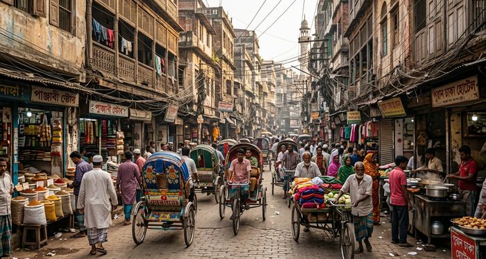 Old Dhaka rickshaw streets